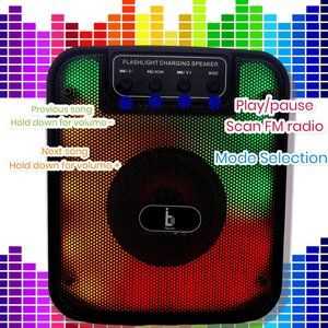 Wireless Bluetooth Portable Speaker Stereo Bass TWS USB TF/FM Mode Party Lights